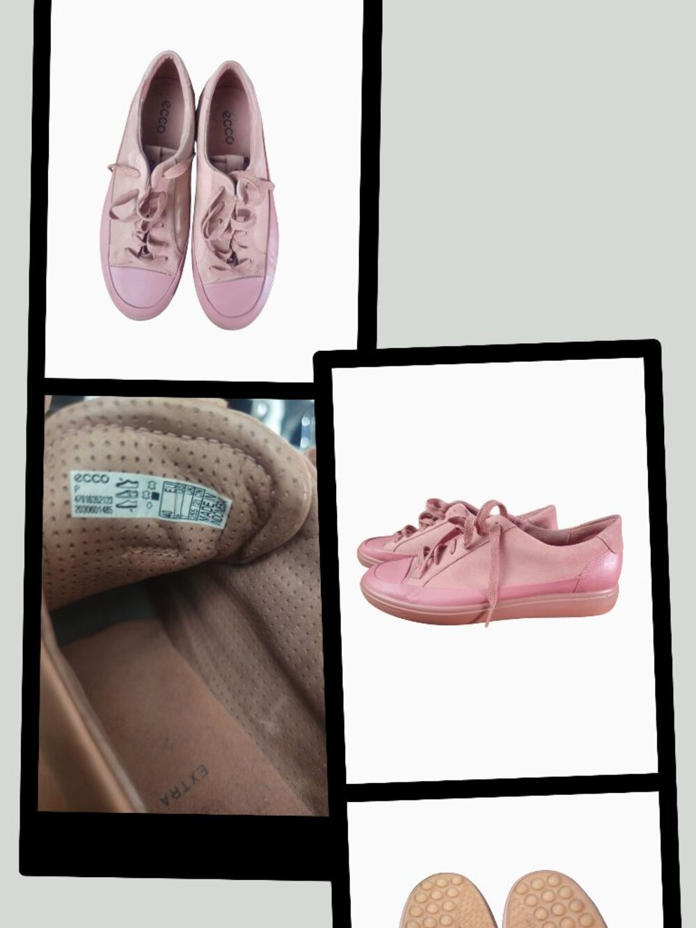 ECCO PREMIUM LIGHT PINK PERFORATED LEATHER LIFESTYLE SNEAKERS • WOMEN'S SIZE 9